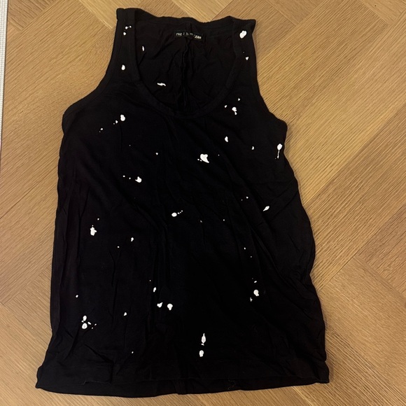 rag & bone | Tops | Rag Bone Black Tank With White Paint Splatter ...